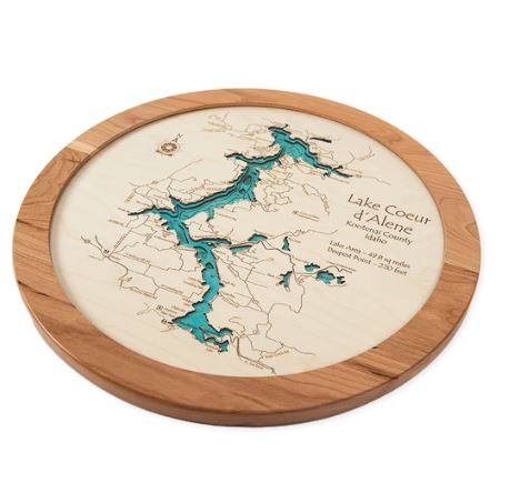 Custom Lake Map Lazy Susan