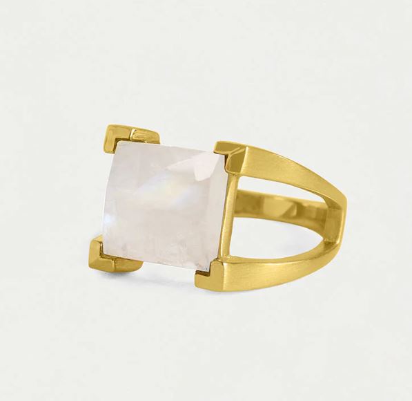 Rainbow Moonstone Mini Plaza Ring