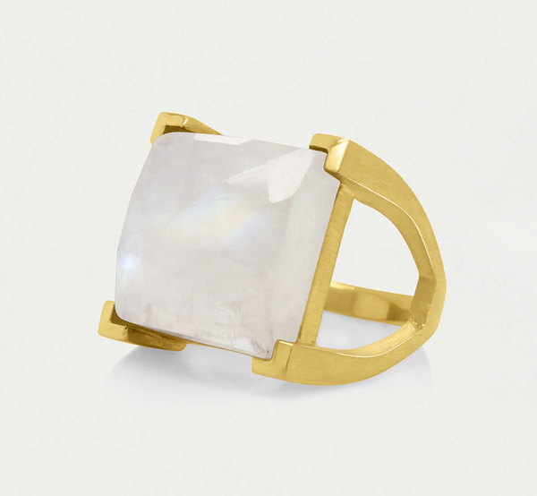 Rainbow Moonstone Plaza Ring