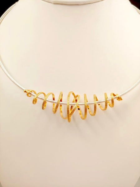 Vermeil Stipple Coil Neck Ring