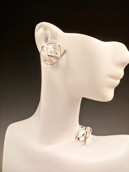 Silver Mobius Post Earring