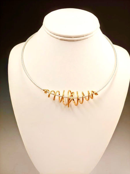 Vermeil Stipple Coil Neck Ring