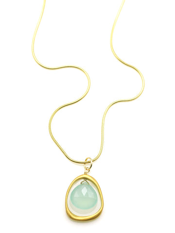 Open Circle & Chalcedony Necklace