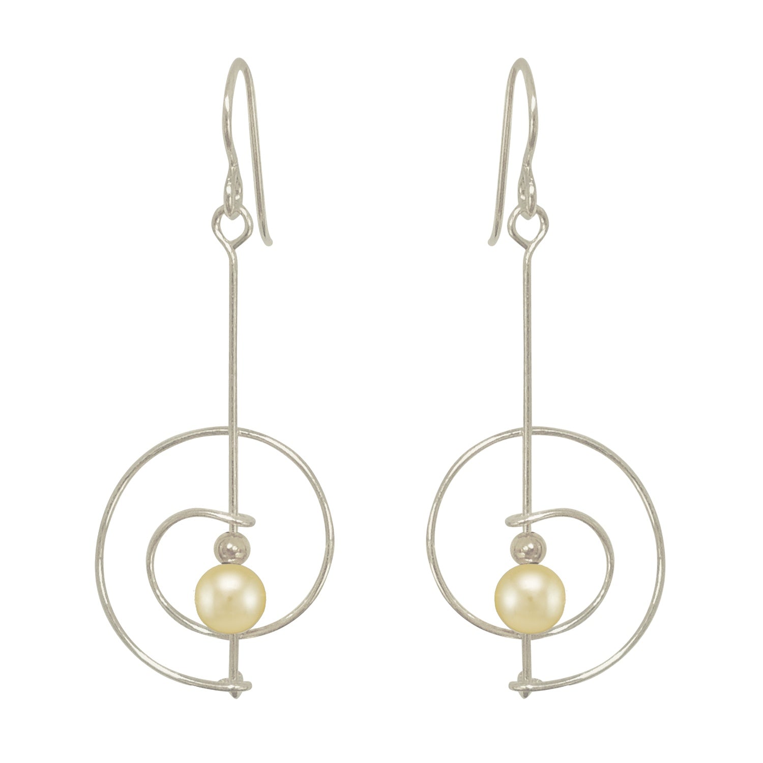 Spiral with Pearl Earrings