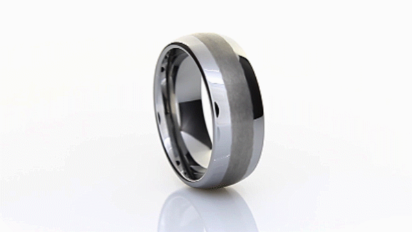 Satin Stripe Tungsten Ring