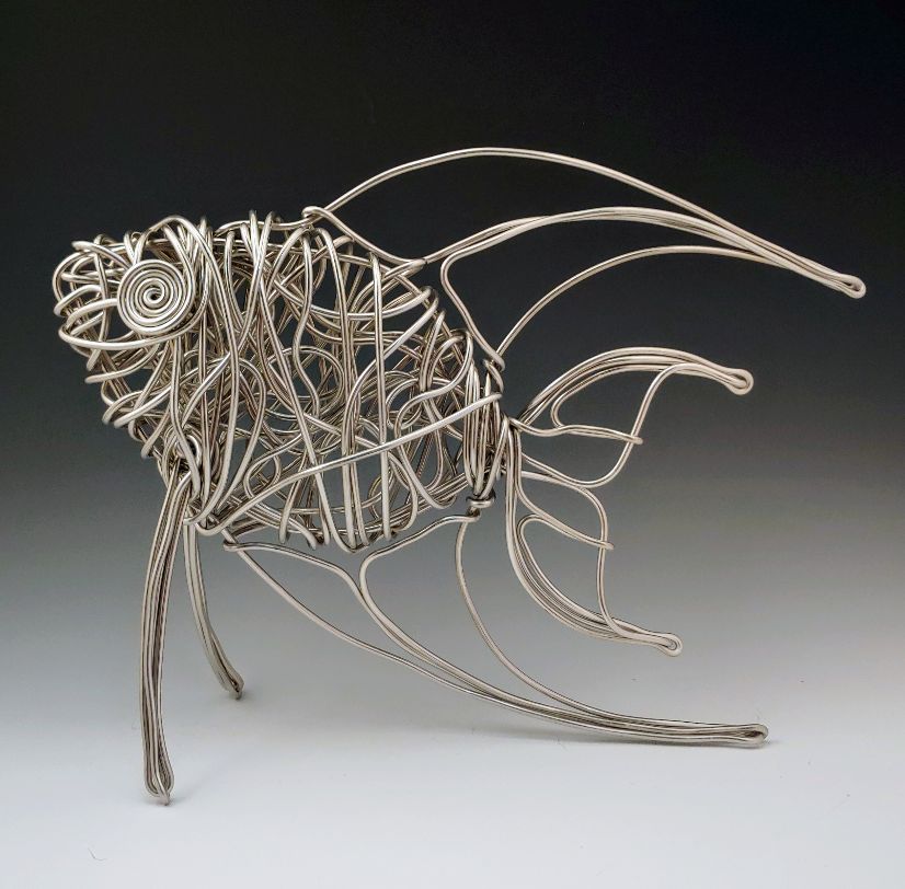 Wire Fish Sculpture, 21.5in.x8in.x4.5in, Fish,wire Sculpture,wire  Art,marine Life,sea Life, Nautical,beach Decor,fishing,summer House, 