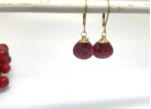 Ruby Drop Earrings