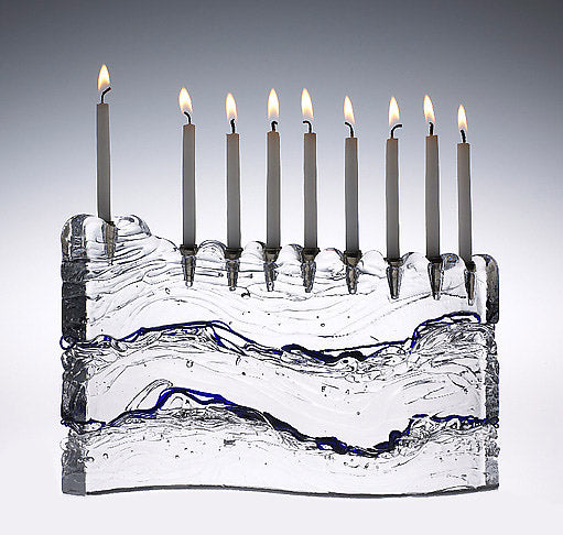 Blue "S Curve" Menorah