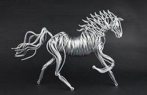 A wire horse sculpture by Drawn Metal Studios