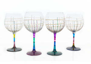 Painted martini glasses by Mindy Sand Sudios