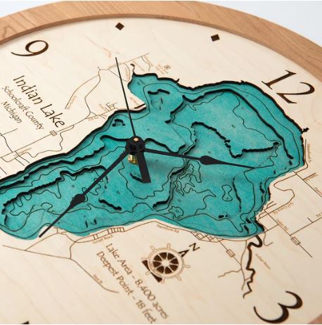 Custom Multi-Depth Wooden Lake Clock