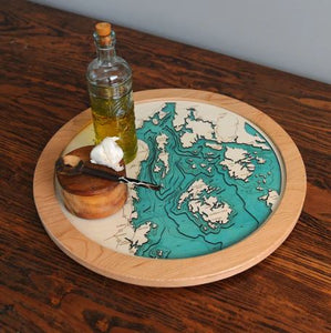 Custom Lake Map Lazy Susan