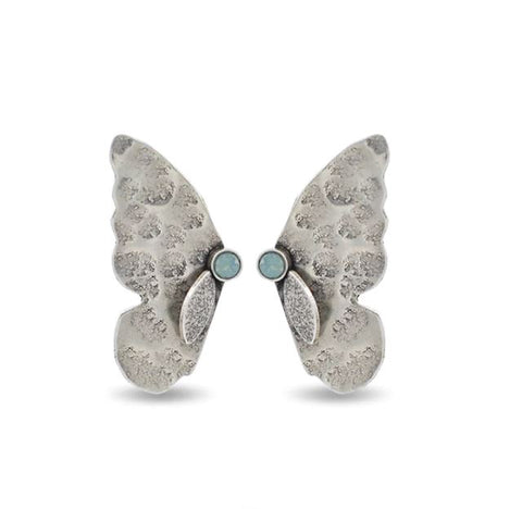 Petite Mariposa Silver Earrings