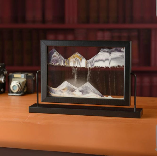 Window Black Moving Sand Art