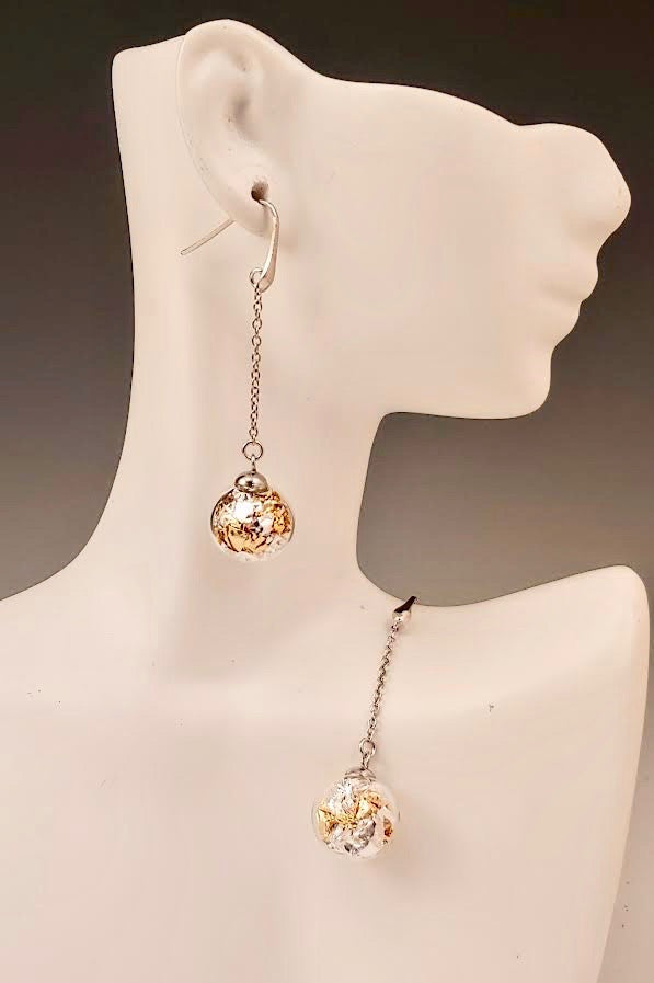 Chain Drop Silver & Gold Earring