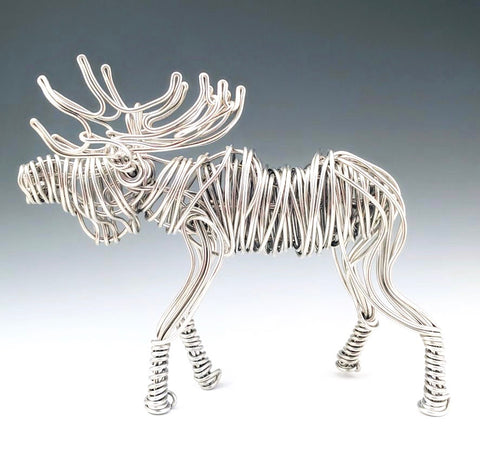 Small Moose Metal Sculpture