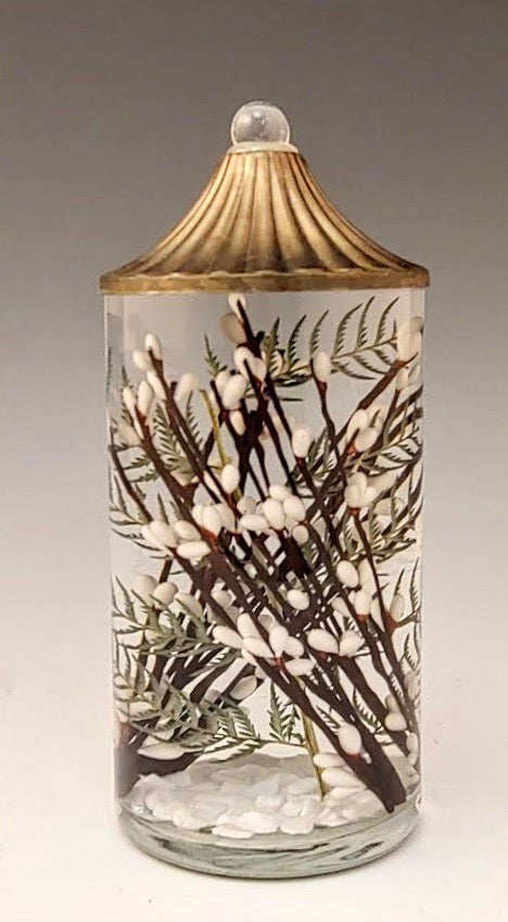 7" Ivory Berries Oil Candle