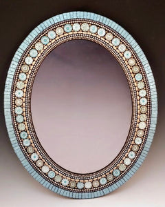 Silver Haze Oval Mirror