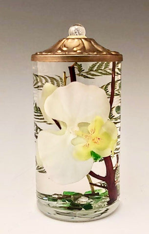 7" White Orchid Oil Candle