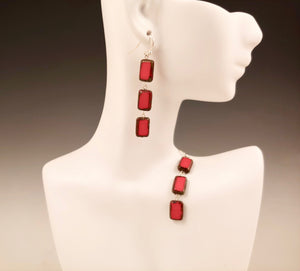 Red Glass Earrings