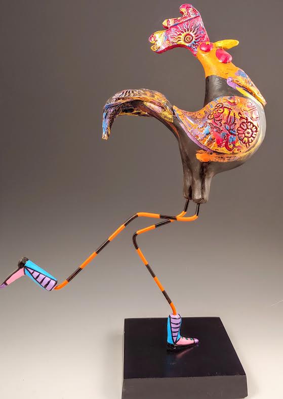 Banty Rooster Bird Sculpture