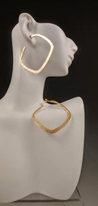 Gold Square Hoop Earrings