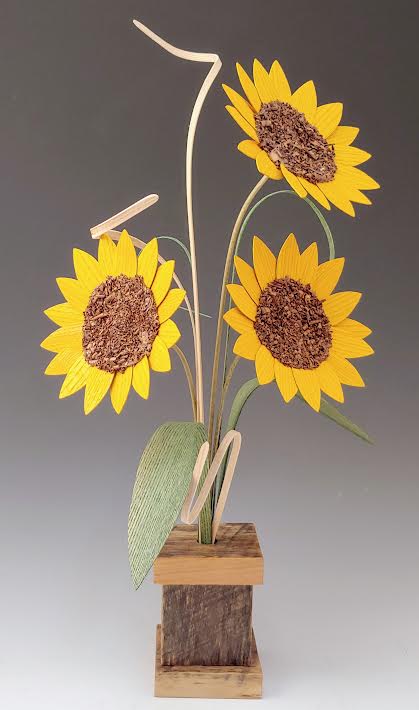 Three Sunflower Vase