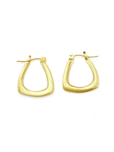 Small Triangle Hoop Vermeil Earrings