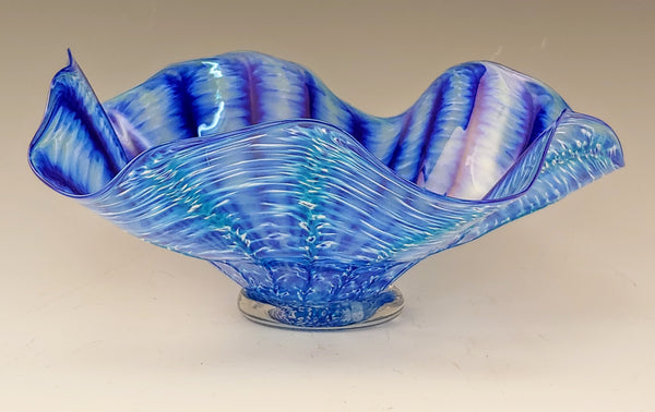 Cobalt & Aqua Flutter Bowl