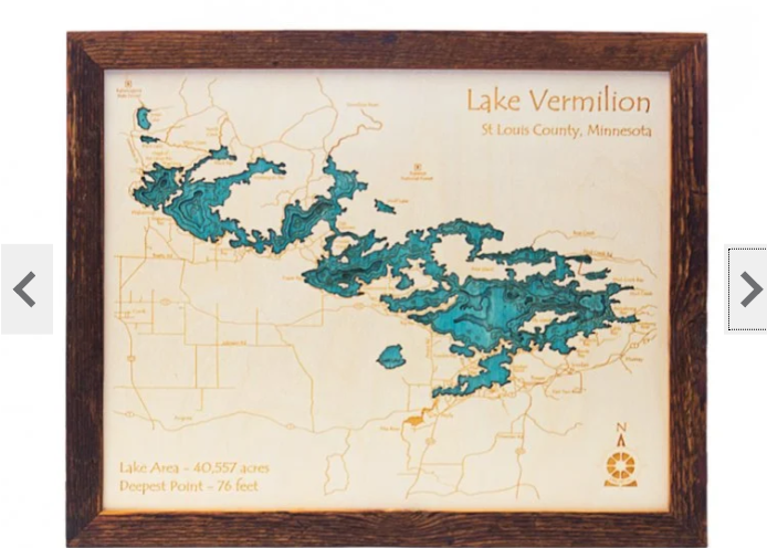 Clitherall lake, Minnesota Custom selling Wood Map | choose your design