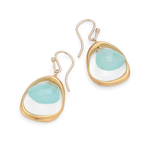 Organic Circle & Chalcedony Earrings