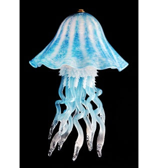 Single Turquoise Jellyfish Lamp