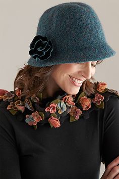 Teal Cloche Hat