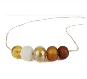 Amber Five Bubble Bead Necklace