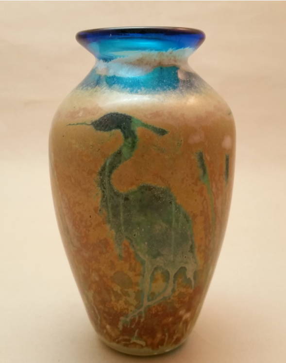 Aqua Crane Vase