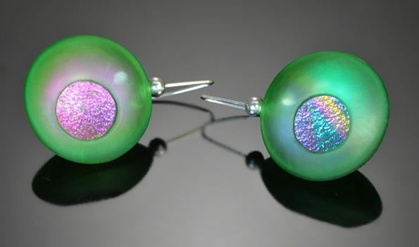 Spring Green Atomic Earrings