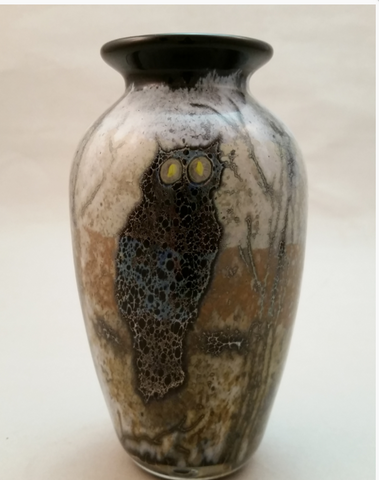 Black Owl Vase