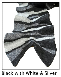 Black, White , Silver Striped Scarf