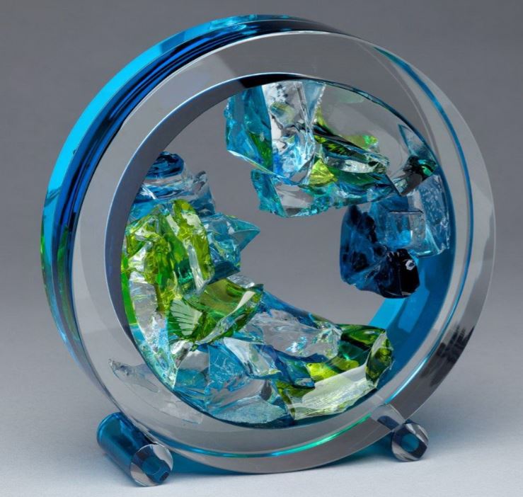 "Blue Geode"  Glass Sculpture