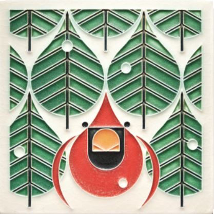 "Coniferous Cardinal" Tile