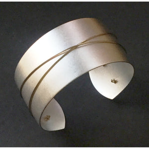 Silver Cuff with Gold Wire