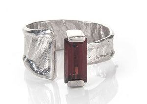 Garnet & Silver Wrap Ring