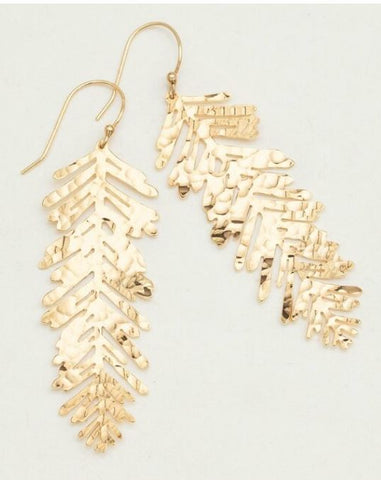 Gold Redwood Needle Earrings