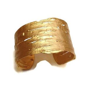 Gold Birch Bark Cuff Bracelet