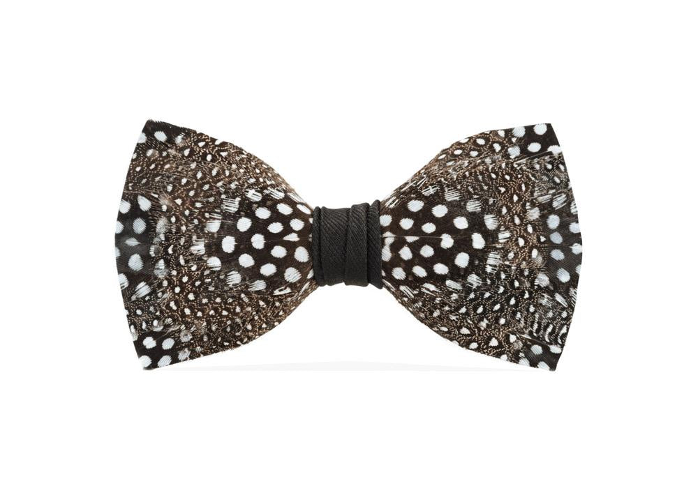 Guinea Feather Bow Tie