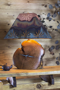 Turquoise Inlay Mesquite Lamp/Copper Shade/Sunburst Image