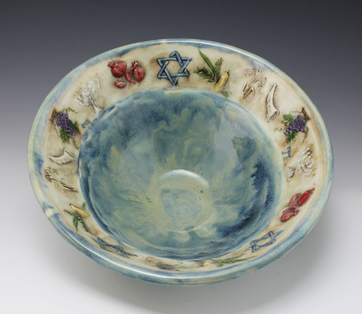 Large Judaic Symbols Bowl