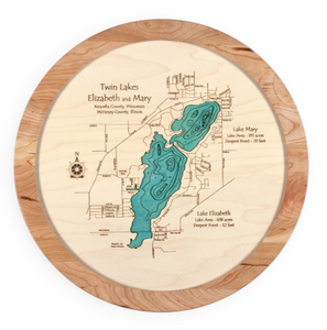 Custom Lake Map Lazy Susan