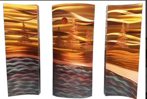 "North Shore Lake" Copper Wall Triptyche