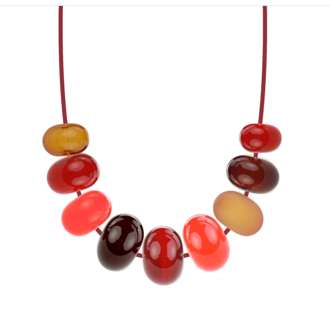 Red Bubble Bead Necklace
